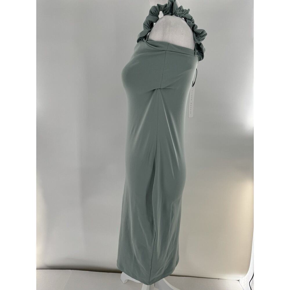 Susana Monaco Dress Sz L Ruffle Strap Green Bodycon Party Wedding Guest $125 - Picture 7 of 16